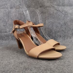 Lucky Brand Shoes Womens 7 Sandals Pumps Leather Fashion Ankle Strap Brown Heels
